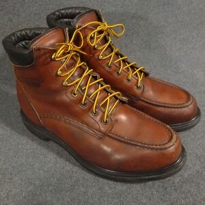 Red Wing Boots Mens 11 Brown 202 Leather Moc Toe SuperSole 6-Inch Made in USA